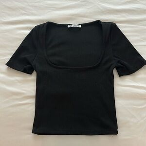 Zara black short sleeve top